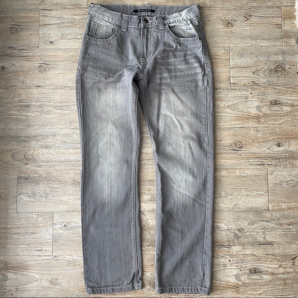 Men’s Relaxed Straight Gray Light Wash Jeans 32/32